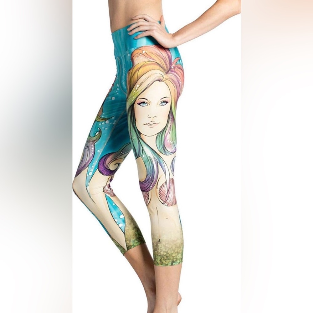 EAGLE ROCK WERKSHOP Women’s Mermaid Multicolor Pastel Italian Fabric Leggings